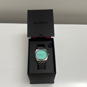 Nixon Silver Watch with Mint Dial